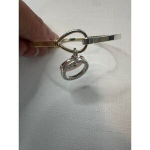 Bangle Bracelet Gold Silver Tone Initial A Circle‎ Charm Jewelry